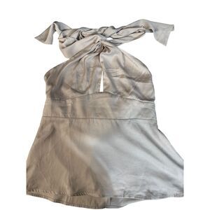 Banana Republic Women’s Halter-Style Top Size 12 Neutral Beige Soft Drape